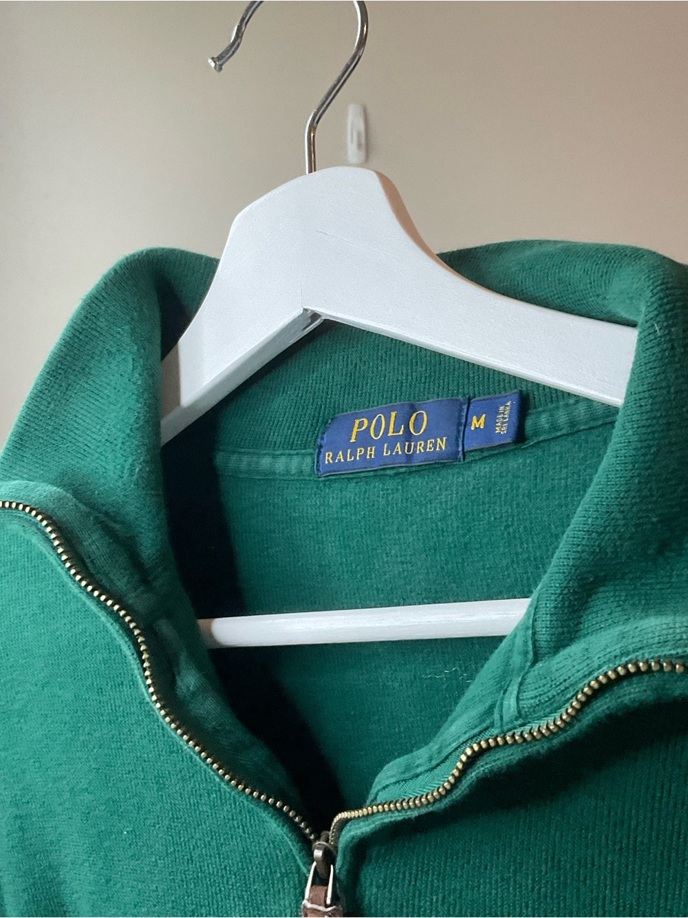 Polo by Ralph Lauren Men's Forest Green Half-Zip Sweater Medium - Picture 3 of 3